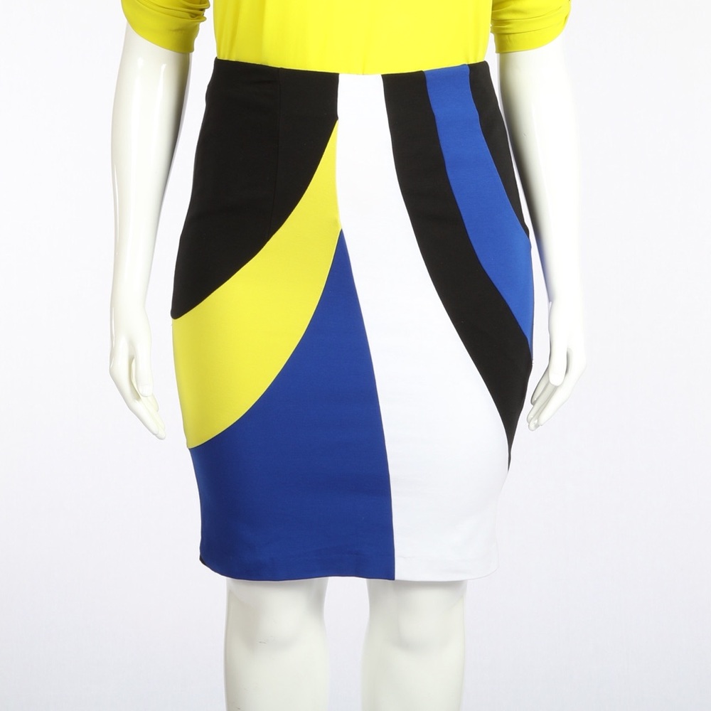 Premise Asymmetrical Color Block Pencil Skirt SZ10